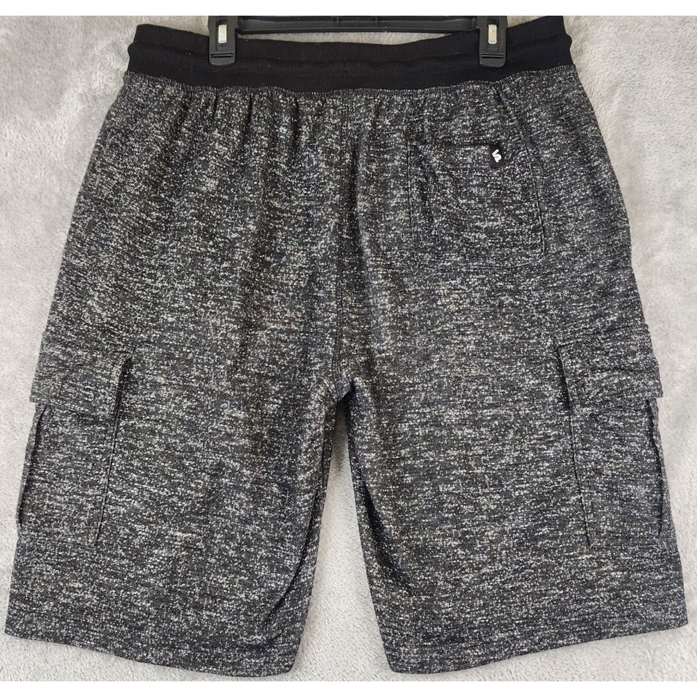 Southpole Shorts Mens XL Black Marled Knit Drawstring Elastic Waistband Cargo - Picture 2 of 8